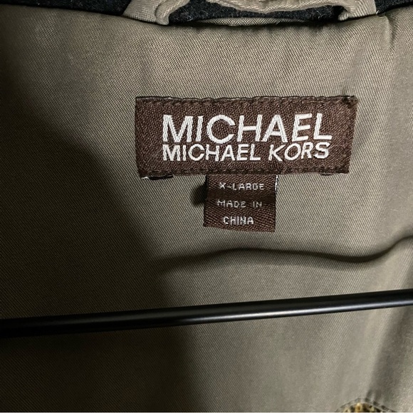 Michael Kors Jacket Coat Green brown Water Resistant Bomber Mens Size XL - Picture 11 of 11
